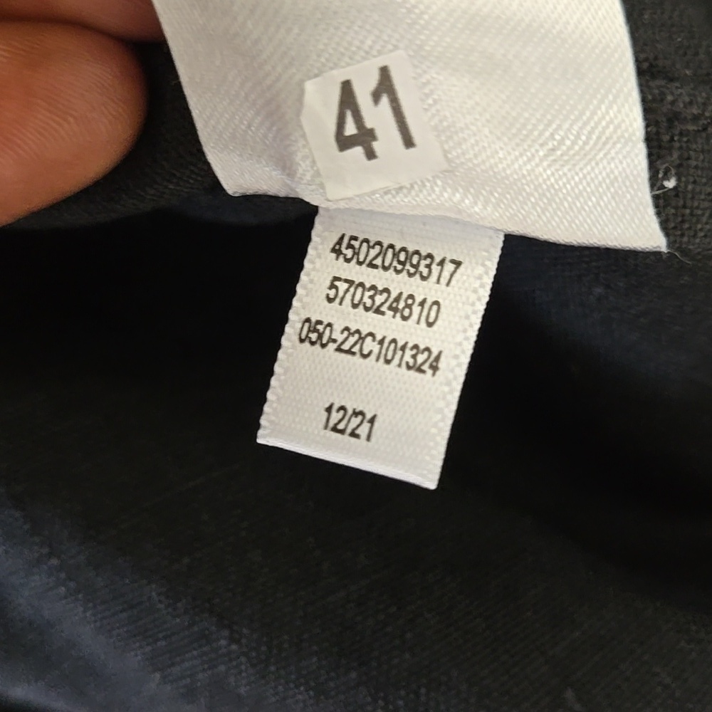 Chico's Black Embroidered Flutter Sleeve 100% Linen Short Dress Size 16 - Picture 10 of 11